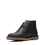 Clarks Herren Desert Boot Bushacre 3 Chukka-Stiefel, Black Leather, 44 EU