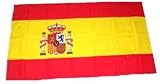FahnenMax Fahne/Stockflagge Spanien mit Wappen 30 x 45 cm Flagge