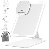 FANCYSEEU Wiederaufladbar 1500mAh Kosmetikspiegel mit Beleuchtetung, 15X...