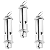 Baluue 3 Stück Edelstahl Notfallpfeifen mit Tragebändern Laute Outdoor...