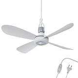 Bestlivings Mobiler Deckenventilator Weiß (5m XXL Kabel) mit Stecker und...