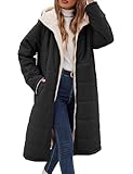 Tuopuda Winterjacke Damen Lang Warm Winter Stehkrage Teddyjacke Wasserdicht...