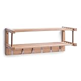 Zeller Wandgarderobe 60 x 24 x 24 cm, Bamboo