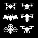 Gravuraufkleber Eine Sammlung von Drohnen-Silhouette-Symbolen 36x37.5cm...