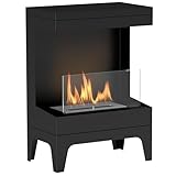 HOMCOM Bodenstehender Bioethanol-Kamin mit 0,9L Brenner für 3,3 Stunden,...