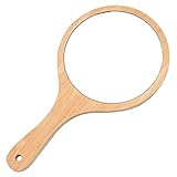 TheStriven Salon Friseur Handspiegel Rundschreiben Handspiegel mit Holz...