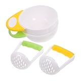 SOPOTUTU 2 Sätze Multifunktionale Babynahrungs und Obst Grinding Bowl Gelb...