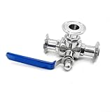 Tri Clamp Kugelhahn 3 Wege T Port Edelstahl 3/10.2 cm 2.5 cm Kugelhahn zum...