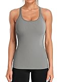 Attraco Damen Tanktop Workout mit Built-in BH Yoga Racerback Tank Top Sport...