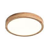 Schindora Holz LED Deckenleuchte, 21 W, warmweiß, 3000 K, 1600 lm, runde...