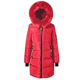 NSICBMNO Winterjacken für Damen, britische Pufferjacke, lange...
