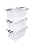 Kunststoff Stapelbox mit Deckel 40 x 30 cm - 3er Set/jeweils 14 Liter -...