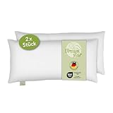 DREAMSTAR Eco 2er Set Kopfkissen mit Eco Faserfüllung | waschbar 40 Grad |...