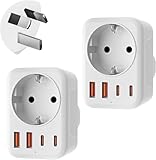 Oliveria Adapter Australien, 5 in 1 Reiseadapter Australien mit 1 AC & 2...