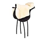 Reitpad Bareback Pad Schwarz anatomisch mit abnehmbarem Kunstfell (Full...