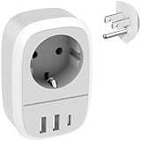 Kethant Reiseadapter USA Adapter Amerika Deutschland Stecker with 2 USB A...