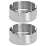 2 Stücke 10cm Edelstahl Aschenbecher Moderne Tischplatte Aschenbecher für...