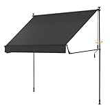 BelleMax Klemmmarkise Markise Balkon ohne Bohren, 150 cm x (125 + 25 cm)...
