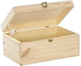 LAUBLUST Holzkiste mit Deckel & Schloss - 30x20x14cm, Natur -...