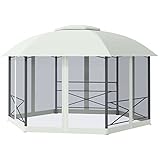 Outsunny Gartenpavillon Pavillon 4 x 5 m Partyzelt Festzelt wasserabweisend...