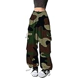 C'est TT Damen Hose Stoffhose Y2k Streetwear Vintage Fallschirmhosen...