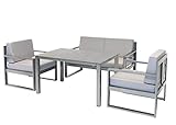 MFG Lounge-Set, 4-teilig | wetterfest | Stabile Alu-Gestelle,...