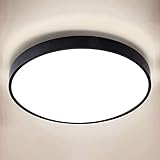 NUODIFAN LED Deckenleuchte,24W Deckenlampe,2400LM Ultra Dünn Schwarz 4000K...