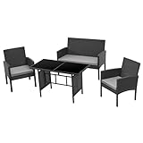 SVITA Brooklyn XL Polyrattan Essgruppe Lounge Garnitur Gartenmöbel Set...