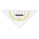 JOLLY Geometrie-Dreieck, 25 cm, transparent, mit Griff, Winkelskala,...