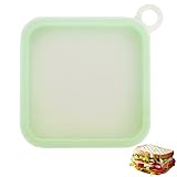 Zimoer Go Sandwichbox Silikon15,5 * 15,5 * 2,5cm, Brotdose Sandwich,...