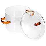 Housoutil Glas Schmortopf mit Deckel und Doppelgriffen Hitzebeständig...
