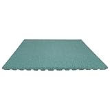 TOPRUBBER Fallschutzplatte 100x100x4 cm Grün Gummiplatte Fallschutzmatte...