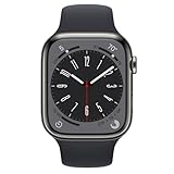 Apple Watch Series 8 (GPS + Zellular, 45MM) Edelstahlgehäuse Graphit mit...