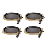 ECHTWERK Servierpfannen Set aus Gusseisen, Kleine Grillpfanne mit...