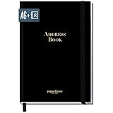 paper&you® Adressbuch A6+ mit Register A-Z 'Black Edition' Buch für...