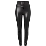 ADovz Matte Lederhose, elastisch, hohe Taille, Kunstlederhose, sexy...