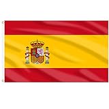 AhfuLife Spanien Flagge 150 x 90 cm, 1 Stück Spanische Fahne Leuchtenden...