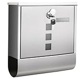 SONGMICS Briefkasten, Postkasten, Schloss mit Kupfer-Schließzylinder und...