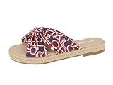 TOM TAILOR Damen 5398504 Flacher Slipper, Navy White Red, 40 EU