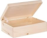 LAUBLUST Holzkiste mit Deckel - 40x30x14cm, Natur, FSC® - Allzweckkiste...