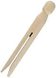 Rayher 6400500 Rundkopf-Wäscheklammern Holz, 11 cm lang, Beutel 50 Stück,...