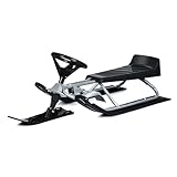 COSTWAY Lenkschlitten mit 2 Fußbremsen, Rennrodel mit Lenkrad & Zugseil,...