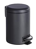 WENKO Kosmetik Treteimer Leman Schwarz 3 l - Kosmetikeimer, Mülleimer...