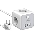 TESSAN Mehrfachsteckdose Würfel USB, 3fach USB, Cube Steckdosenwürfel mit...