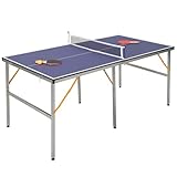 GOPLUS Tischtennisplatte, 180 x 90 x 76 cm Tischtennistisch Indoor klappbar...