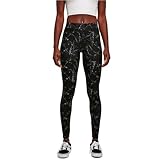 Urban Classics Damen Ladies Soft AOP Leggings blackmarble, L