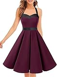 DRESSTELLS Cocktailkleid Damen Festlich Neckholder Sommerkleid Vintage...