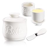 Französische Butterdose, Butterglocke aus Keramik mit Deckel und...