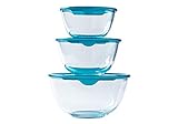 Pyrex® Prep & Store Glasschüsseln mit Deckel, robust, 0,5 l, 1 l, 2 l,...