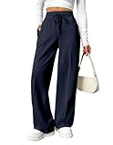 PINSPARK Damen Jogginghose High Waist Sporthose Weites Bein Sweatpants mit...